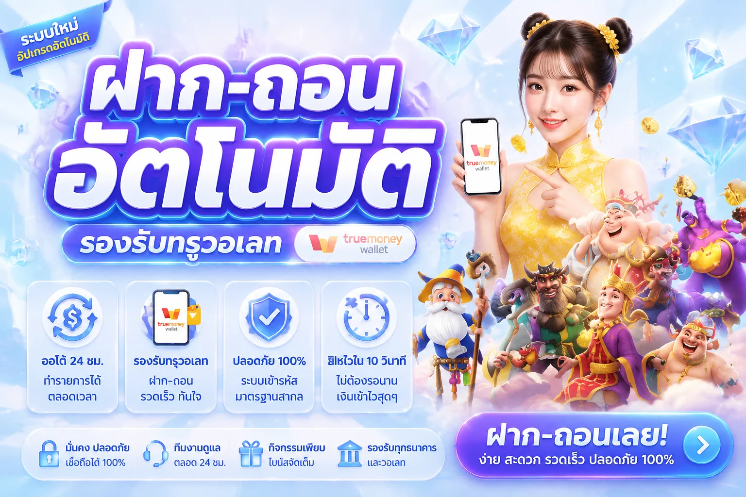 ระบบฝากถอนอัตโนมัติ ZOCOOL88 รวดเร็วไม่มีขั้นต่ำ